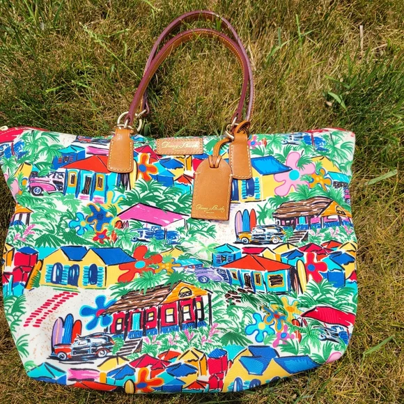 Dooney & Bourke Sandbar Large Tulip Shopper ~ Beachy ~ Coastal ~ VGUC w/tags - Picture 1 of 16